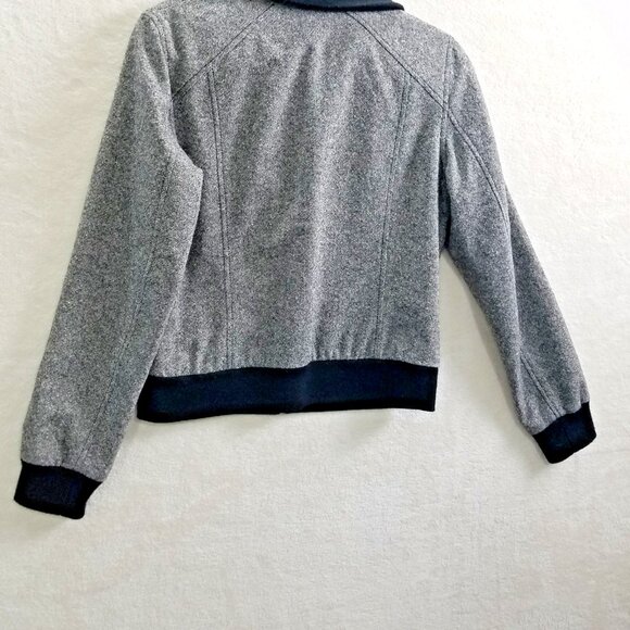 Halogen Jacket Wool/Silk Blend bomber ribbed cuff multipocket womens M - Picture 3 of 12